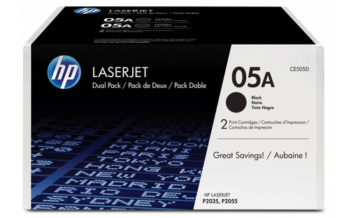 DUAL PACK TONER HP 05A PRINT- NEGRO PARA LASERJET P2035- 4700 PAGINAS