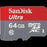 MEMORIA SANDISK 64GB MICRO SDXC ULTRA 100MB/S CLASE 10 FULL HD A1 C/ADAPTADOR - ABD Systems