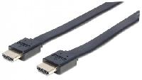 CABLE HDMI PLANO MANHATTAN 1.0M ETHERNET 3D 4K M-M VELOCIDAD 2.0 - ABD Systems