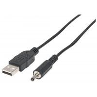 CABLE USB DE ENERGA USB 2.0 MACHO TIPO A A MACHO TIPO H OD 3.5 MM / ID 1.3 MM, 1 M 3 FT., NEGRO MANHATTAN