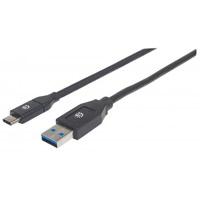 CABLE USB C-A MANHATTAN A MACHO/ C MACHO, 2 M, NEGRO