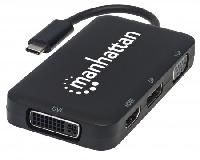 DOCKING 4-1 MANHATTAN USB-C A HDMI VGA DISPLAYPORT DVI-I 4K M-H