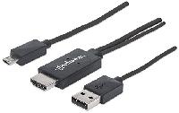 CABLE MHL MANHATTAN DE MICRO USB A HDMI CON USB-A PARA ALIMENTACION - ABD Systems