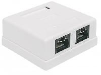 CAJA PARA PARED ROSETA INTELLINET RJ45 CAT5E 2 PTOS C/BLOQUEO