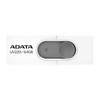 MEMORIA ADATA 64GB USB 2.0 UV220 RETRACTIL BLANCO-GRIS