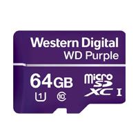 MEMORIA WD 64GB MICRO SDXC PURPLE VIDEOVIGILANCIA 24/7 CLASE 10 LECT 80MB/S ESC 50MB/S - ABD Systems