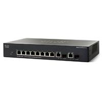 SWITCH CISCO SMB GIGABIT ETHERNET POE 62W, 8 PUERTOS 10/100/1000 + 2 PUERTOS SFP+, 20 GBIT/S, 16384 ENTRADAS, ADMINISTRABLE