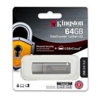 MEMORIA KINGSTON 64GB USB 3.0 DATATRAVELER LOCKER G3 /HARDWARE DE ENCRIPTACIN /USB TO CLOUD/ GRIS - ABD Systems