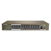 SWTICH F1126P-24-250W IP-COM, 24 PUERTOS  POE FE (AF, AT) + 1 GE + 1 PUERTO SFP, METAL, 13 PULGADAS, POE 250 W, MODOS CCTV, EST�NDAR, VLAN Y EXTENDER - ABD Systems