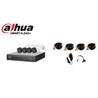 KIT DVR DAHUA COOPER XVRR1B08KIT /  8 CANALES PENTAHIBRIDO 1080P LITE/ 2 CH IP ADICIONALES 8+2/ P2P/ 4 CAMARAS 1080P B1A21/ IR 20M/ IP67/ ACCESORIOS - ABD Systems