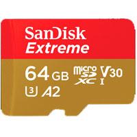 MEMORIA SANDISK EXTREME 64GB MICRO SDXC 160MB/S 4K CLASE 10 A2 V30 C/ADAPTADOR - ABD Systems