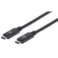CABLE MANHATTAN USB-C V3.1, C-C 1.0M NEGRO 10GBPS 5A - ABD Systems