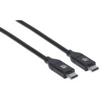CABLE MANHATTAN USB-C V2.0, C-C 2.0MTS NEGRO 480MBPS 5A - ABD Systems