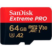 MEMORIA SANDISK EXTREME PRO 64GB MICRO SDXC 170MB/S 4K CLASE 10 A2 V30 C/ADAPTADOR - ABD Systems