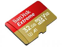 MEMORIA SANDISK EXTREME 32GB MICRO SDHC 100MB/S 4K CLASE 10 A1 V30 C/ADAPTADOR - ABD Systems