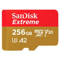 MEMORIA SANDISK EXTREME 256GB MICRO SDXC 160MB/S 4K CLASE 10 A2 V30 C/ADAPTADOR - ABD Systems