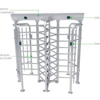 TORNIQUETE ZK DE CUERPO COMPLETO / DOBLE CARRIL CON 3 BRAZOS A 120 GRADOS / ACERO INOXIDABLE / INCLUYE 4 LECTORES Y PANEL / - ABD Systems