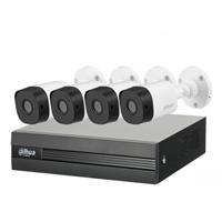 KIT  DVR 4 CANALES DAHUA COOPER 2 MEGAPIXELES/ 4 CAMARAS B2A21 1080P METALICAS / DVR DE 4 CANALES 1080P LITE / H265+/ 1 CH IP ADICIONAL/ IR 2