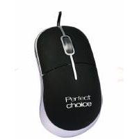 MOUSE OPTICO ALAMBRICO PERFECT CHOICE ULTRACONFORT 3 BOTONES USB NEGRO