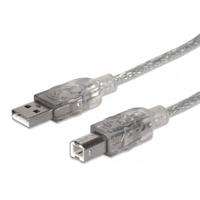 CABLE USB 2.0 MANHATTAN A-B DE 1.8 MTS PLATA