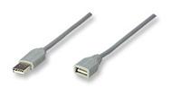 CABLE USB 1.1 EXTENSION MANHATTAN 3.0 MTS TIPO A MACHO - A HEMBRA GRIS
