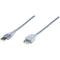 CABLE USB 2.0 EXTENSION MANHATTAN 3.0 MTS TIPO A MACHO - A HEMBRA PLATA