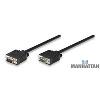 CABLE VGA MANHATTAN PARA MONITOR O PROYECTOR 11 MTS NEGRO C/FERRITAS MACHO - MACHO