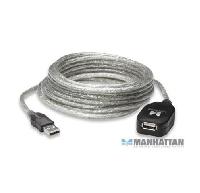 CABLE USB MANHATTAN V2.0 EXTENSION ACTIVA 4.9 M DE ALTA VELOCIDAD ENCADENABLE 15 MTS