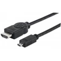 CABLE HDMI MANHATTAN V 1.4 MACHO A MICRO HDMI+ETHERNET 2 MTS - ABD Systems