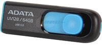 MEMORIA ADATA 64GB USB 3.0 UV128 RETRACTIL NEGRO-AZUL