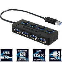 HUB USB 2.0 SABRENT 4 PUERTOS CON SWITCHES - ABD Systems