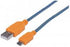 CABLE MANHATTAN USB 2.0 TIPO A - MICRO B USB 1.0 MTS AZUL/NARANJA P/DISPOSITIVOS MOVILES - ABD Systems