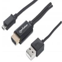 CABLE MHL MANHATTAN MICRO USB A HDMI ALIMENTACION USB DISPOSITIVOS A TV - ABD Systems