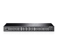 SWITCH TP-LINK T2600G-52TS (TL-SG3452) 48 PUERTOS 10/100/100 ADMINISTRABLE CON 4 RANURAS SFP GIGABIT L2 JETSTREAM + 1 RJ45 CONSOLA Y 1 MICRO-USB PARA RACK 19 PULGADAS - ABD Systems