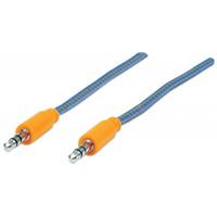 CABLE STEREO MANHATTAN 3.5 M-M IPOD A STEREO 1.0M TEXTIL AZUL/NARANJA