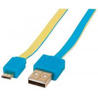 CABLE PLANO MANHATTAN USB VERSION 2.0 A MACHO -MICRO B MACHO 1.8M AZUL/AMARILLO
