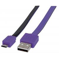 CABLE MANHATTAN USB V2.0 A-MICRO B 1.0M PLANO NEGRO/MORADO - ABD Systems