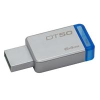 MEMORIA KINGSTON 64GB USB 3.1 DATATRAVELER 50 METALICA / AZUL - ABD Systems