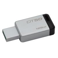 MEMORIA KINGSTON 128GB USB 3.1 DATATRAVELER 50 METALICA / NEGRO - ABD Systems