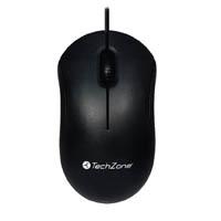 MOUSE OPTICO ALAMBRICO TECH ZONE MAS SCROLL 800 DPIS USB NEGRO