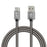 CABLE TIPO C FORRO METALICO GHIA 1.0 MTS USB 2.1 CARGADOR Y TRANSFERENCIA DE DATOS GRIS