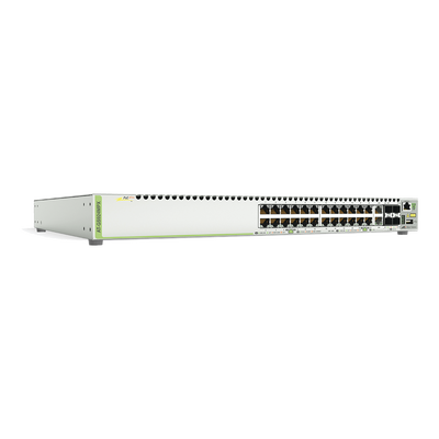 Switch PoE+ Stackeable Capa 3, 24 puertos 10/100/1000 Mbps + 2 puertos SFP Combo + 2 puertos SFP+ 10 G Stacking, 370 W - ABD Systems