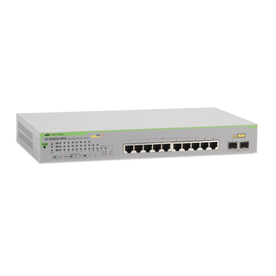 Switch PoE+ Gigabit WebSmart de 10 puertos 10/100/1000 Mbps (2 x Combo) + 2 puertos gigabit SFP (Combo), 75 W - ABD Systems