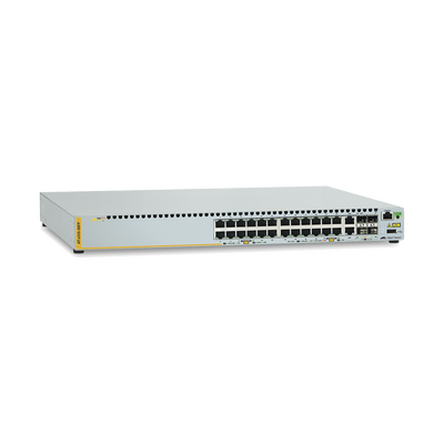 Switch de Acceso PoE+ Stackeable Capa 3, 24 Puertos 10/100 Mbps + 2 SFP/RJ45 Combo + 2 Puertos Stacking, 370 W