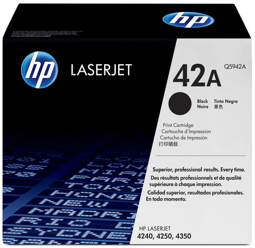 TONER HP NEGRO P/LASERJET 42A P/4240 4250 4350 Q5942A - 10000 PAGINAS - ABD Systems