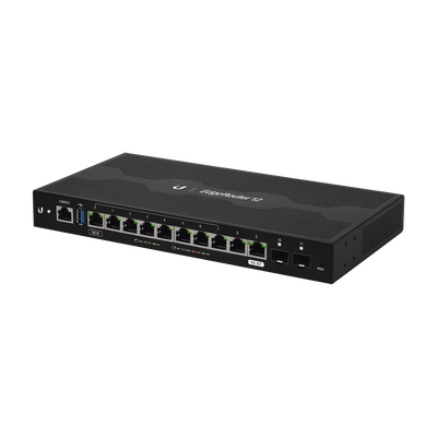 EdgeRouter 12, con 10 puertos 10/100/1000 Mbps + 2 puertos SFP, con funciones avanzadas de ruteo