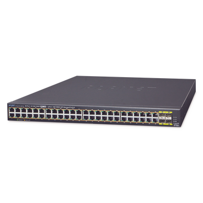 Switch Administrable de 48-Puertos 10/100/1000T 802.3at PoE + 4-Puertos 100/1000BASE-X SFP / 440W - ABD Systems