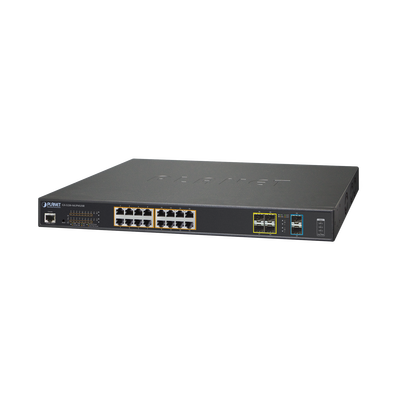 Switch Adminsitrable L2+, 16 puertos Ultra PoE 802.3bt, 4 puertos SFP, 2 puertos SFP+ - ABD Systems