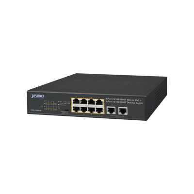 Switch no administrable PoE de 8 puertos 10/100/1000 Mbps con PoE 802.3af/at - ABD Systems
