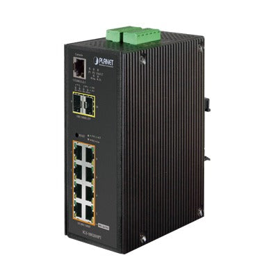 Switch Industrial Administrable Capa 2+ 8 puertos PoE 802.3at gigabit, 2 puertos SFP - ABD Systems